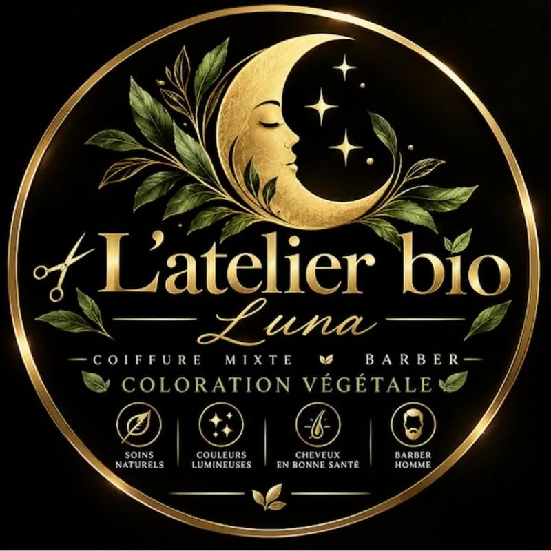 Logo L'atelier bio Luna : coiffure mixte, barber, coloration végétale
